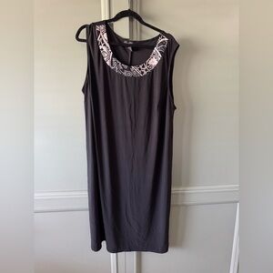 R&M Richards Black Dress with Decorative Neckline